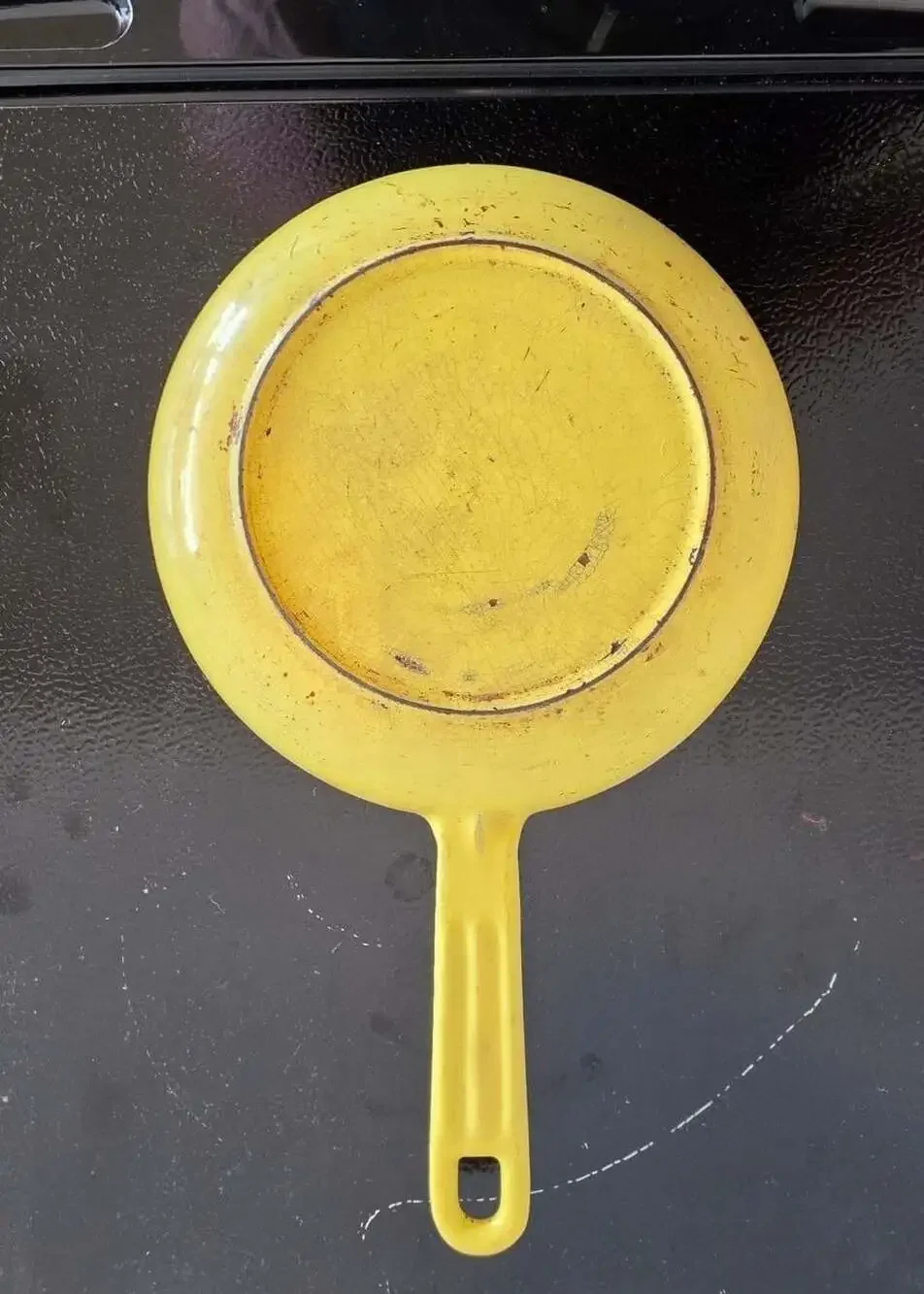 Descoware Cast Iron 2-In-1 Skillet Saucepan With Lid Yellow Belgium